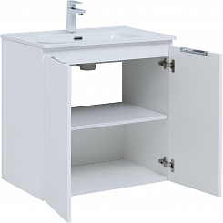 Aquanet Мебель для ванной Алвита New 70 2 дверцы подвесная белая матовая – фотография-5